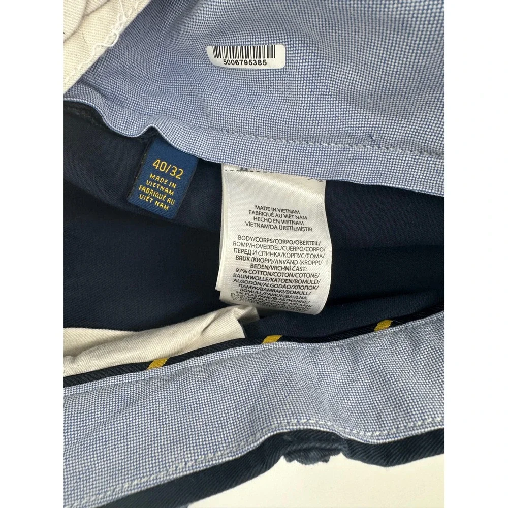 Polo Ralph Lauren Mens Stretch Straight Fit Chino Pants Navy Blue 40x32